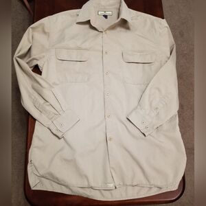 Men's Tommy Bahama Beige Long Sleeve Button-Up L